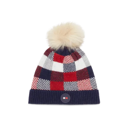 Tommy Hilfiger - Bonnet Check Knit PomPom