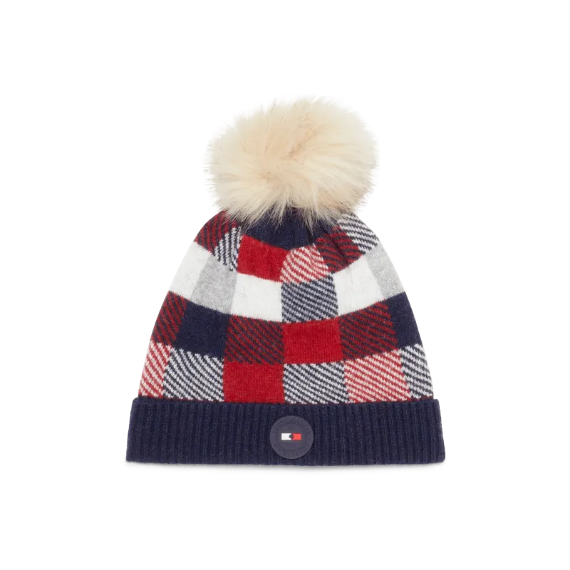 Tommy Hilfiger - Bonnet Check Knit PomPom