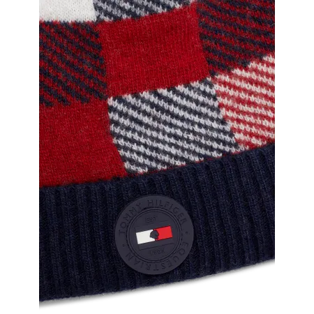Tommy Hilfiger - Bonnet Check Knit PomPom